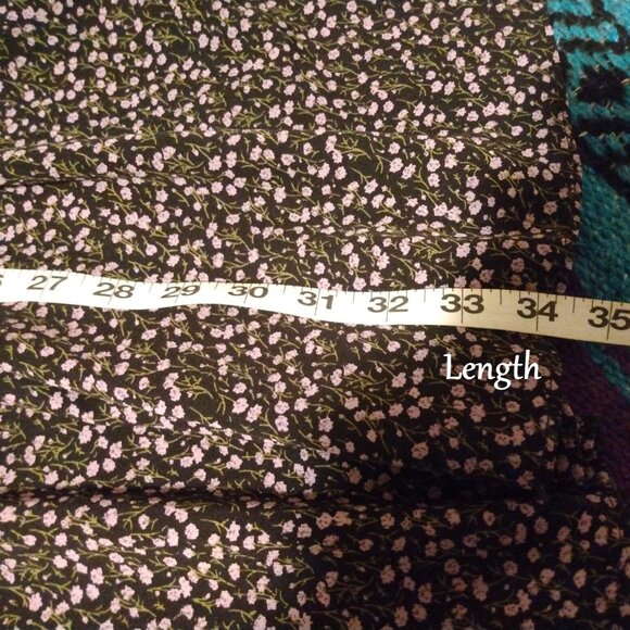 Shein Black Floral Puff Sleeve Smocked Dress L Cottagecore Coquette Feminine - Picture 6 of 10